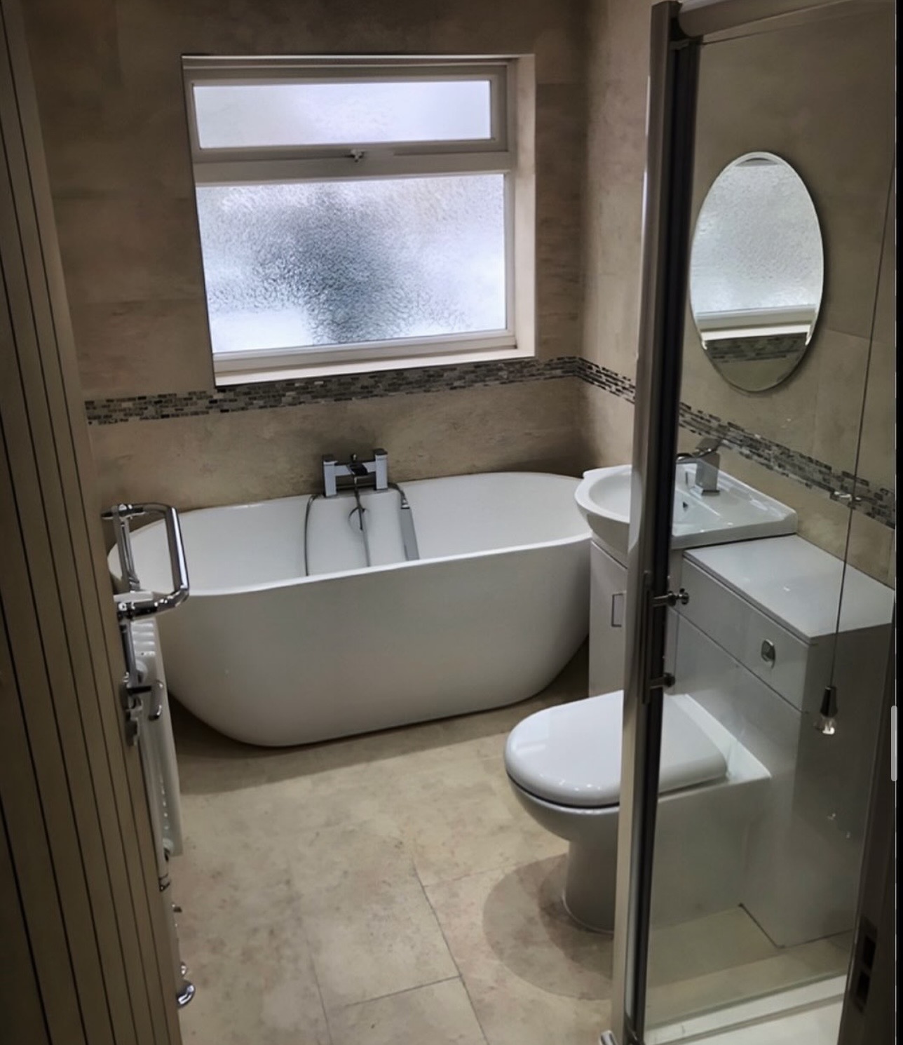 Premium bathroom suite supplied and installed by M3 Trades